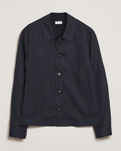  Barnaby Linen Overshirt Midnight Blue