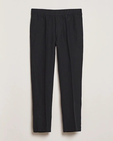  Smithy Linen/Cotton Drawstring Trousers Black