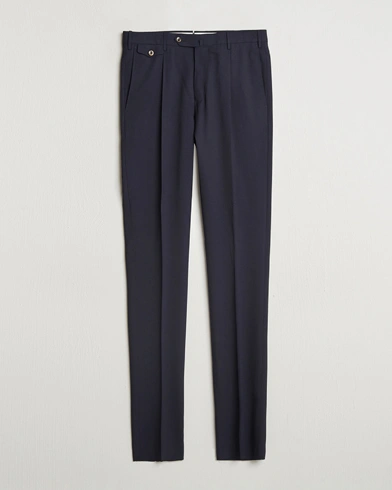  Gentleman Fit Wool Stretch Trousers Navy