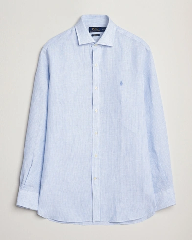  Custom Fit Dressed Striped Linen Shirt Cabana Blue