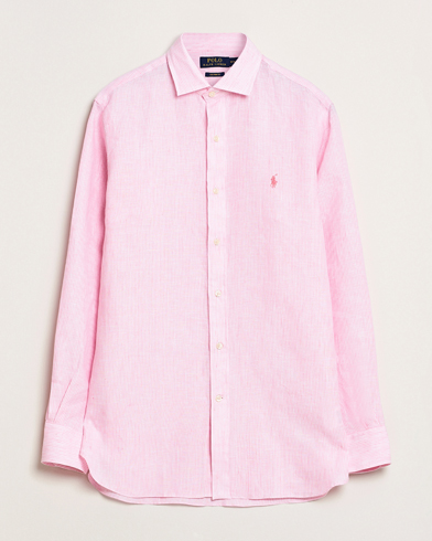  Custom Fit Dressed Striped Linen Shirt Pink/White