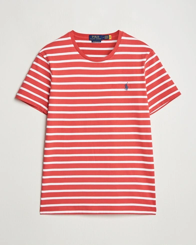  Custom Slim Fit Striped T-Shirt Spring Red/White