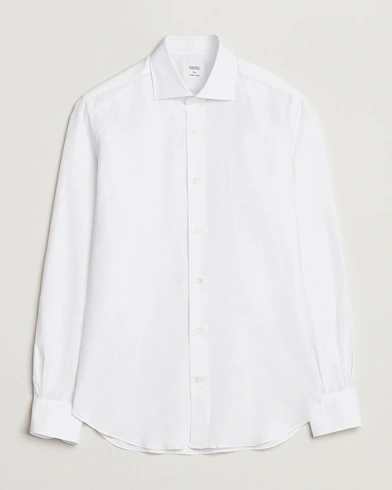  Soft Linen Cut Away Shirt White