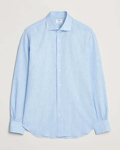  Soft Linen Cut Away Shirt Light Blue