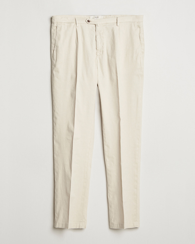  Pleated Linen Trousers Cream