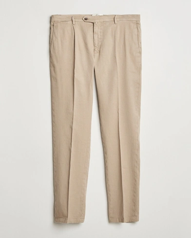  Pleated Linen Trousers Taupe