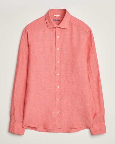  Slimline Cut Away Linen Shirt Rasberry