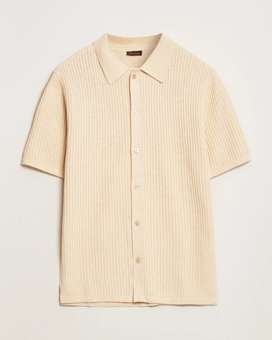  Knitted Buttonthru Polo Shirt Beige