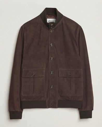  Valstarino Suede Jacket Dark Brown