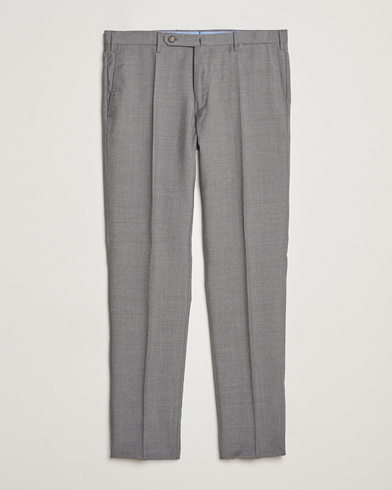  Slim Fit Super 100s Wool Trousers Light Grey