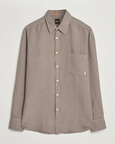  Relegant Linen Shirt Open Beige