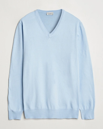  Supersoft Egyptian Cotton V-Neck Light Blue