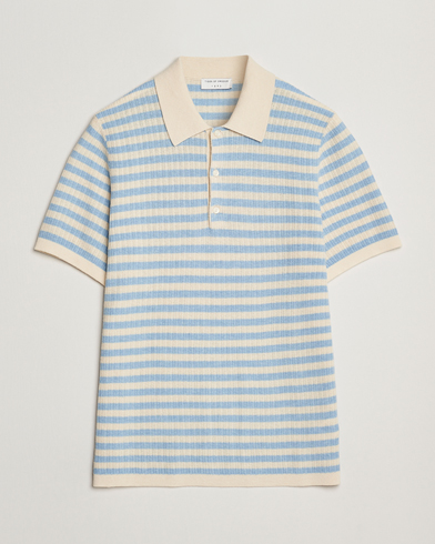  Erros Knitted Striped Polo Light Blue