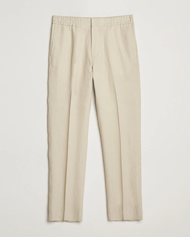  Tannen Linen Drawstring Trousers Cream Sand