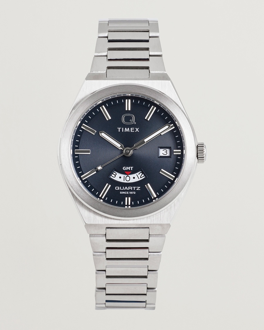 Herr | Stållänk | Timex | Q Continental GMT Stainless Steel 39mm Black Dial