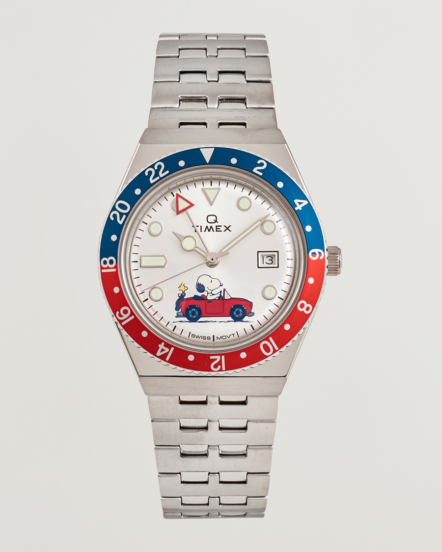 Herr | Stållänk | Timex | X Peanuts Q GMT Snoopy 38mm Silver Dial