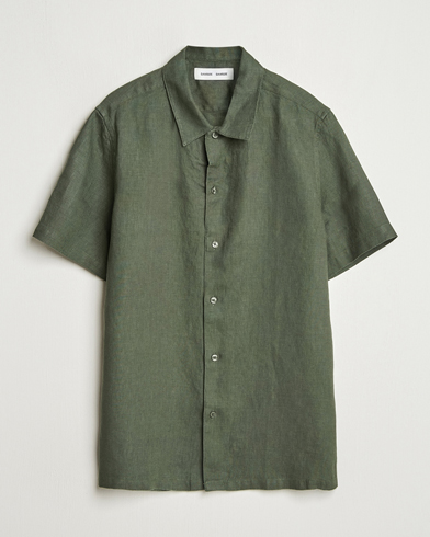 Herr | Skjortor | Samsøe Samsøe | Avan Linen Short Sleeve Shirt Climbing Ivy