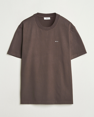 Herr | Senast inkommet | NN07 | Adam Logo Crew Neck T-Shirt Coffee