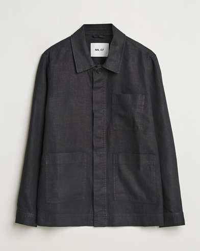 NN07 Olav Linen Overshirt Black – Svart