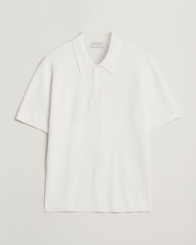Tiger of Sweden Reid Structured Knitted Polo Pure White – Vit