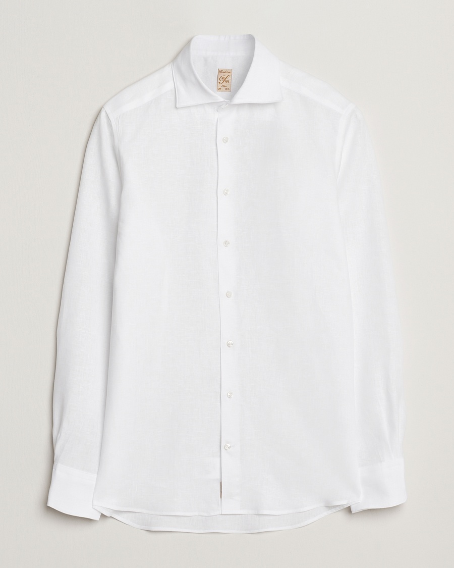 Herr | Skjortor | Stenströms | 1899 Slim Linen Shirt White