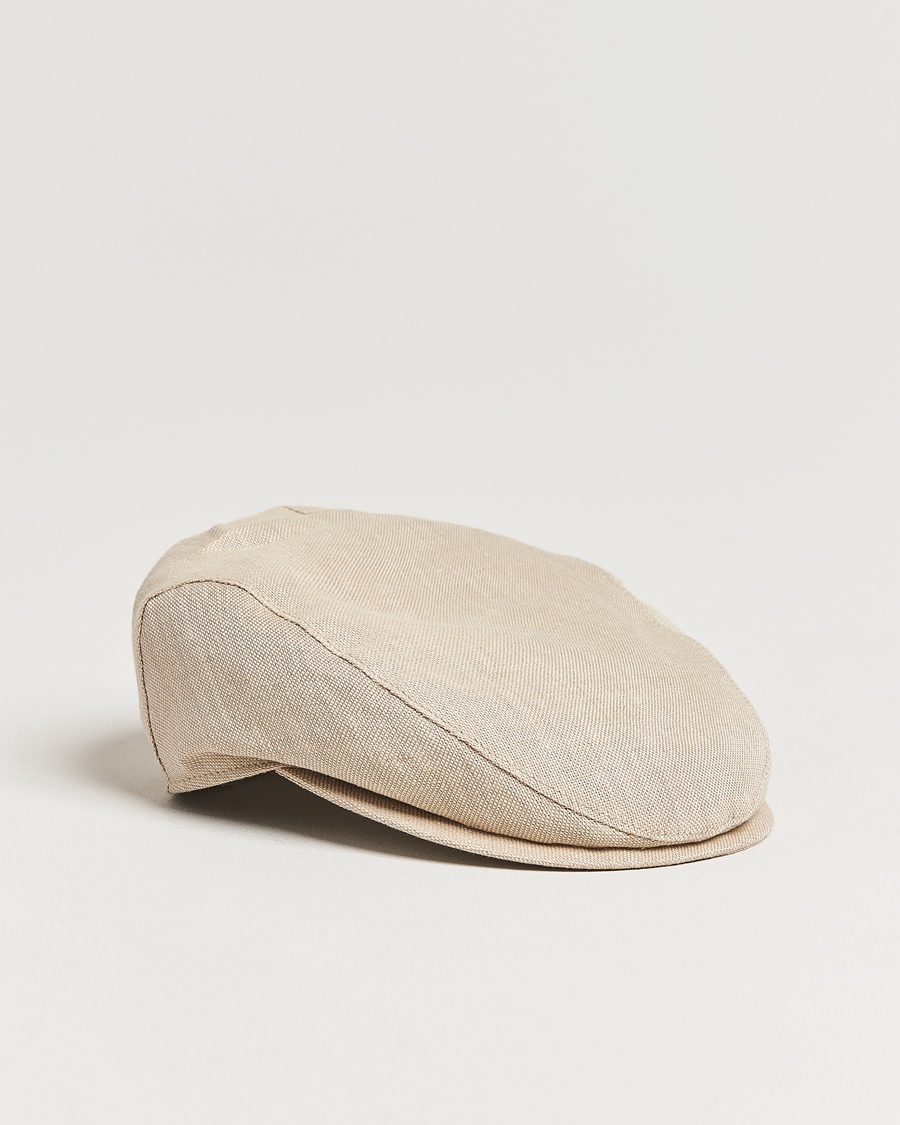 Herr | Hattar & kepsar | Wigéns | Ivy Slim Hopsack Linen Cap Sand