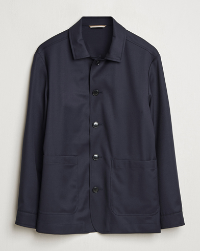 BOSS BLACK Carper Overshirt Dark Blue – Blå