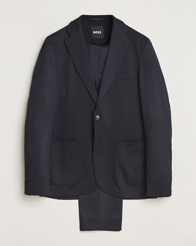 BOSS BLACK Hanry Wool Suit Dark Blue – Blå