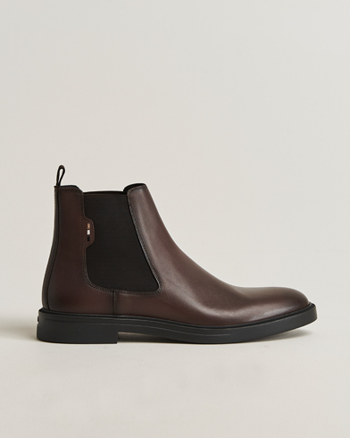 BOSS BLACK Calev Leather Chelsea Boot Dark Brown – Brun