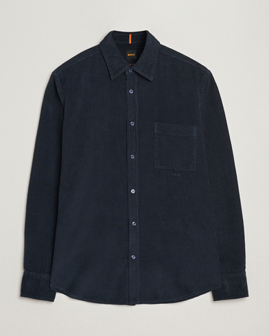 BOSS ORANGE Relegant Corduroy Shirt Dark Blue – Blå