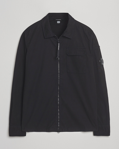 C.P. Company Organic Cotton Gabardine Zip Overshirt Black – Svart