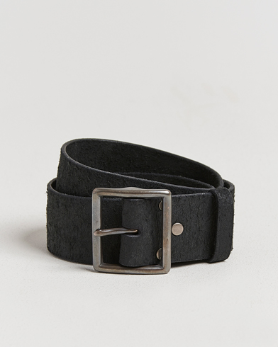 RRL Jones Tumbled Leather Belt Black – Svart