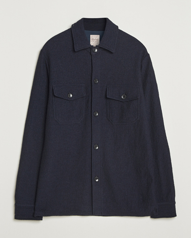 Stenströms Felted Wool Overshirt Navy – Blå