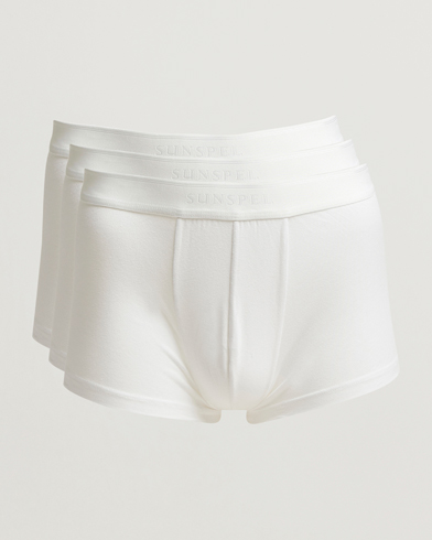 Sunspel 3-Pack Cotton Stretch Trunk White – Vit