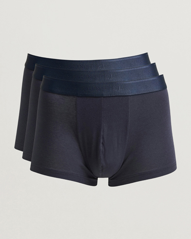 Sunspel 3-Pack Cotton Stretch Trunk Navy – Blå