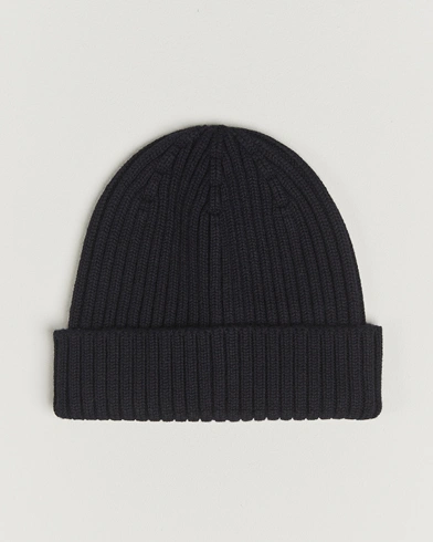Stenströms Rib Knitted Merino Beanie Navy – Blå