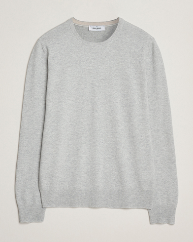 Gran Sasso Wool/Cashmere Crew Neck Light Grey Melange – Grå