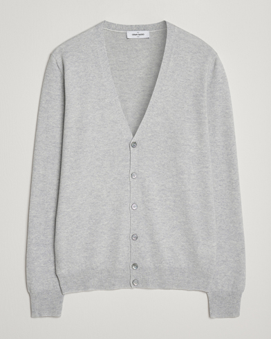 Gran Sasso Wool/Cashmere Cardigan Light Grey Melange – Grå