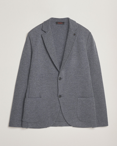 Gran Sasso Rainwool Knitted Blazer Grey Melange – Grå