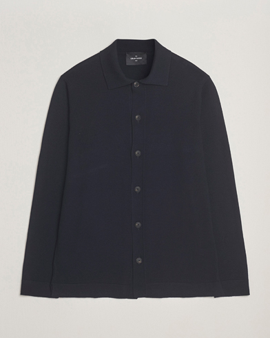 Gran Sasso Wool Knitted Cardigan Navy – Blå