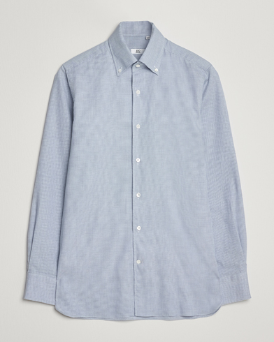 100Hands Micro Houndstooth Flannel Button Down Blue – Blå