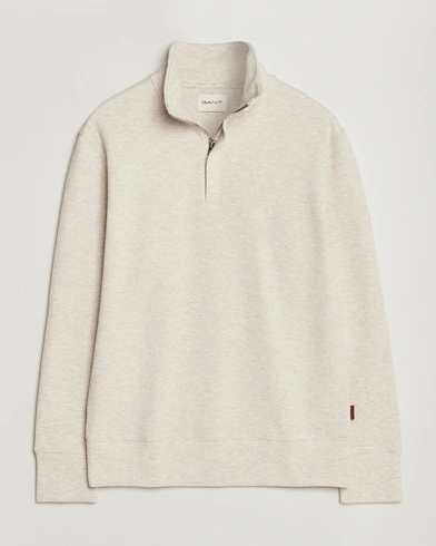 GANT Light Sacker Rib Half Zip Seed Melange – Grå