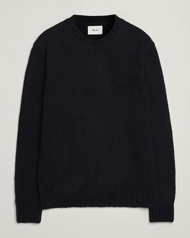 NN07 Lee Wool Knitted Sweater Black – Svart