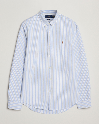 Polo Ralph Lauren Slim Fit Oxford Striped Shirt Light Blue/White – Blå