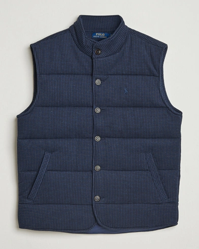 Polo Ralph Lauren Knitted Dogtooth Vest Winter Navy Heather – Blå