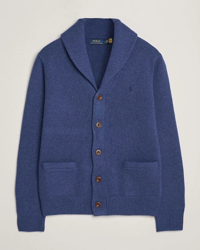 Polo Ralph Lauren Wool/Cashmere Shawl Collar Cardigan Navy Heather – Blå