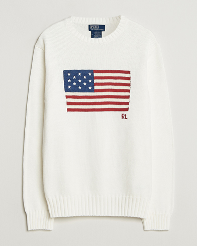 Polo Ralph Lauren Cotton Flag Sweater Deckwash White – Vit