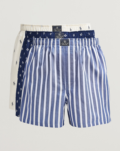 Polo Ralph Lauren 3-Pack Woven Boxer Blue/Navy/White – Flerfärgad