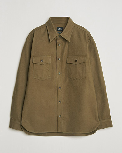 A.P.C. Brushed Cotton Overshirt Khaki – Grön