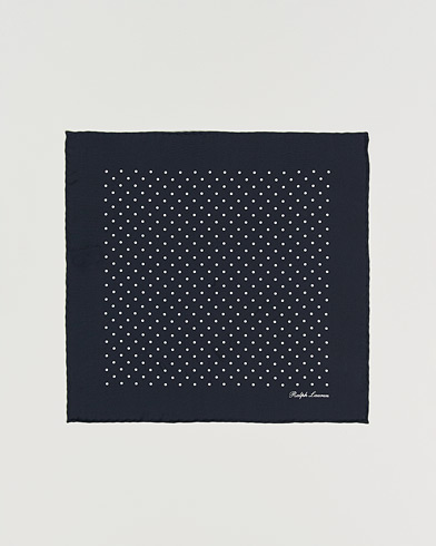 Ralph Lauren Purple Label Silk Dotted Pocket Square Navy – Blå
